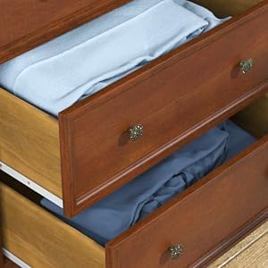 IKENO Solid Wood Nightstand Set of 2，Bed Side Table with Charging Station, Farmhouse Night Stand with 3 Storage Drawers for Bedroom, 27.6" W x 16.8" D x 26.8" H, Walnut