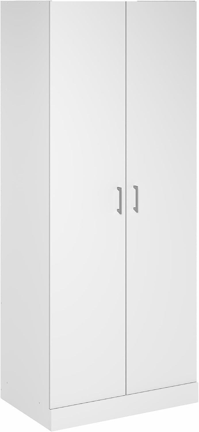 Furinno Robin Wardrobe Cabinet with Hanging Rod, Plain White | Closet Organizers and Storage, for Wardrobe, Bedroom, Living Room, Entryway,