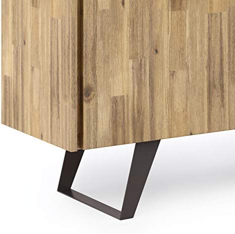 SIMPLIHOME Lowry 60" Wide Solid Acacia Wood 2-Door Buffet in Golden Wheat