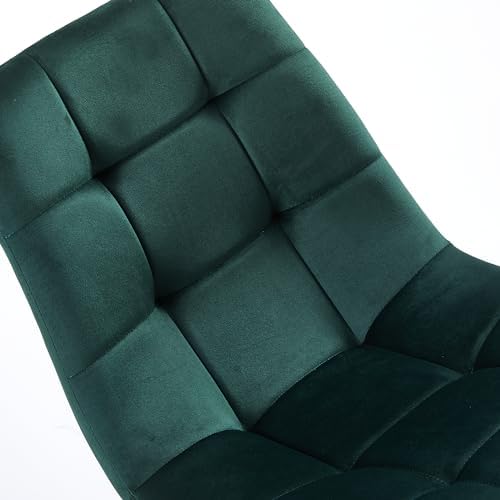NORDICANA Forest Green Velvet Dining Chairs Set of 4, Upholstered Tufted Kitc...