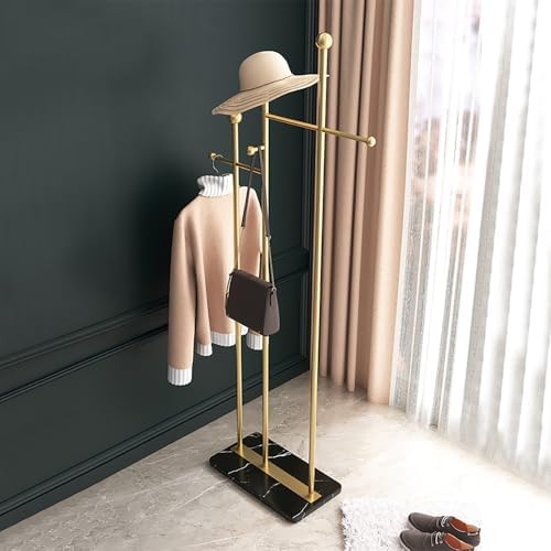 JIAYUEJU Standing Coat Rack for Bedroom 19.69 x 11.02 x 68.9 in (Gold)