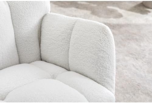 Rocking Chair, Upholstered Teddy Fabric Glider Chairs, Lounge Accent Armchair...