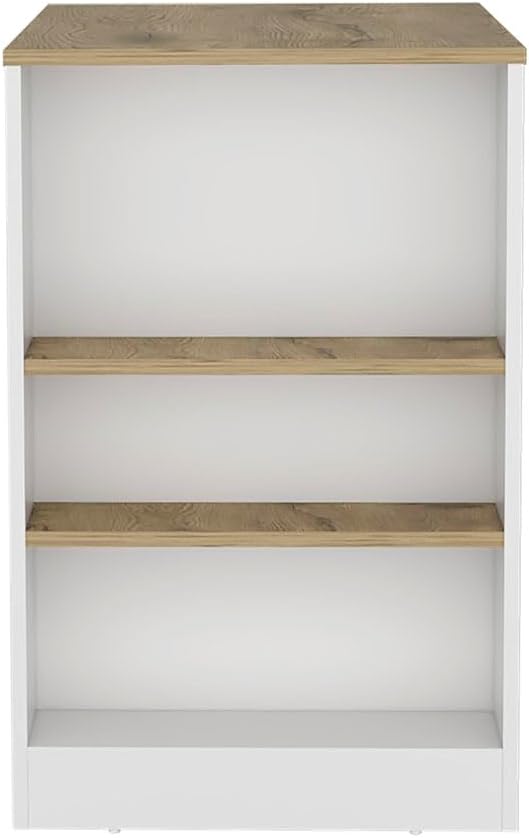 Kitchen Island with 3-Side Shelves Multicolor Engineered Wood | Includes thre...