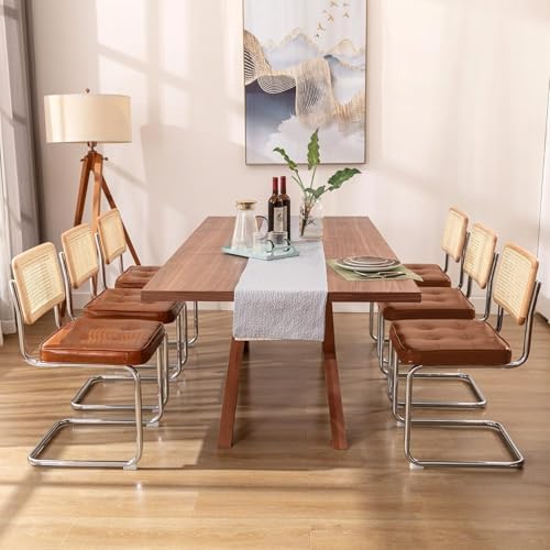 Zesthouse Natural Rattan Dining Chairs Set of 4, Modern Cesca Kitchen Chair