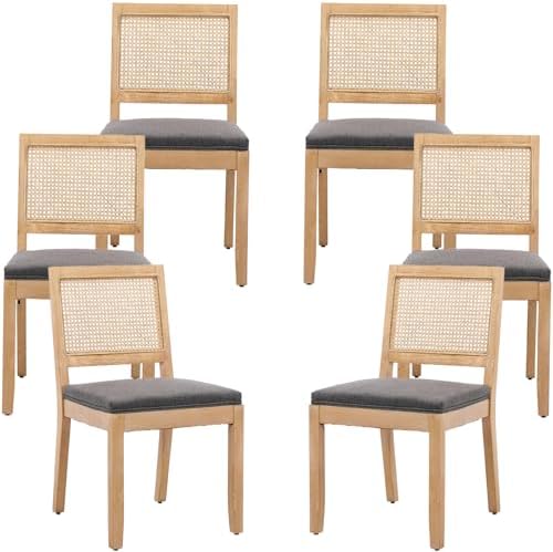 French Country Dining Chairs Set of 6, Grey Modern Kitchen & Dining Room ...