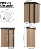 4 * 2 FT Metal Garden Storage Sheds for Patio Backyard Tools House Storage Waterproof Garden Tool Storage Sheds (4.27 x2.43 FT)