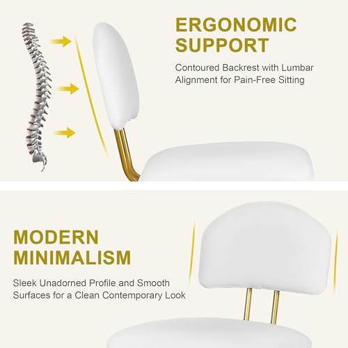 VECELO Card Table and Chair Set 3 Piece, Curved Back, White