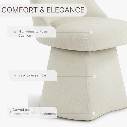 KISLOT Swivel Dining Chairs Set of 4, Upholstered Mid Century Modern Deskchai...