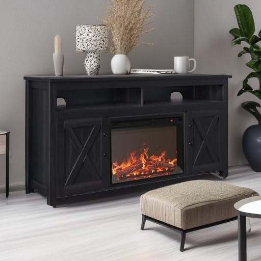 BELLEZE 58" Farmhouse Fireplace TV Stand for TVs up to 65", 23&quot...