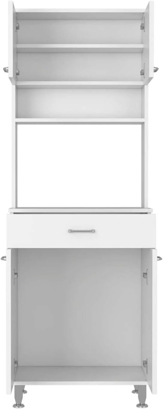 Pantry Cabinet 67" H, Four Doors, One Drawer, Ideal for Kitchens and Din...