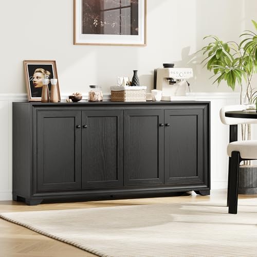ONBRILL 60" Buffet Cabinet with Storage, 4 Doors & Adjustable Shelve...