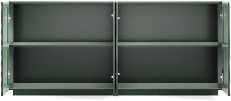 Sideboard Buffet Cabinet, 59"Green Accent Cabinet with 4 Doors, Mid Cent...