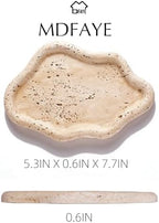 Jewelry Dish Trinket Tray for Women, Ring Dish Holder, Unique Cloud Shape Plate Cute Things Vanity Aesthetic Room Decor Mother's Day Birthday Gifts (Faux Travertine Y)