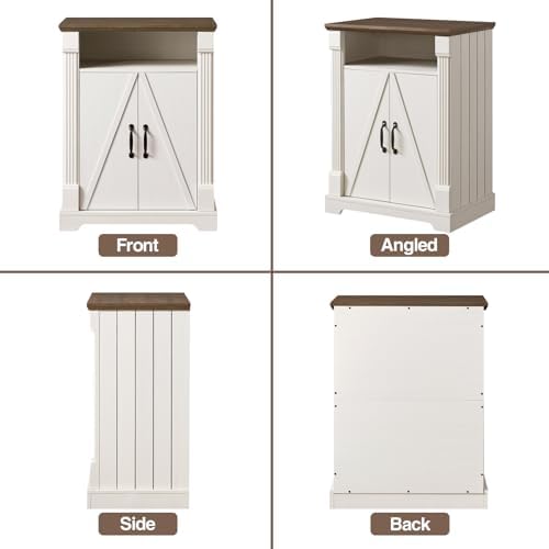 BuildHom 24" Farmhouse Storage Cabinet with Barn Doors, Coffee Bar Cabinet