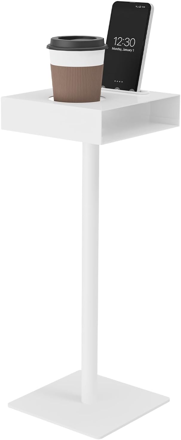 Yawinhe Small Metal Side Table,Versatile Coffee Drink Table with Weighted Bas...