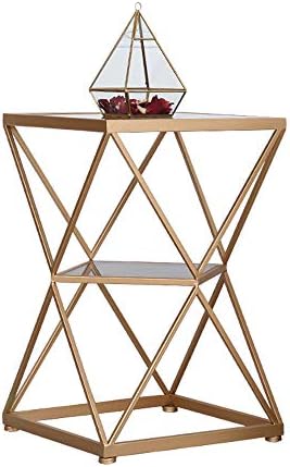 Telephone Table, Square Side Table,Tempered Glass Coffee Table,Telephone Tabl...