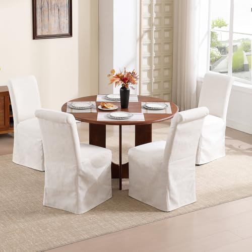 Parsons Dining Chairs Set of 2, Upholstered Slipcovered Dining Room Chairs wi...