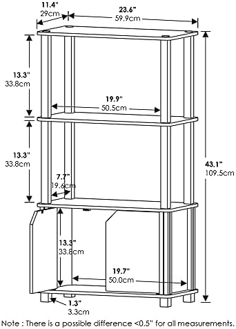Furinno GO GREEN Storage Shelves, 4-Tier Book Shelf, Bookcase, Display Shelf ...