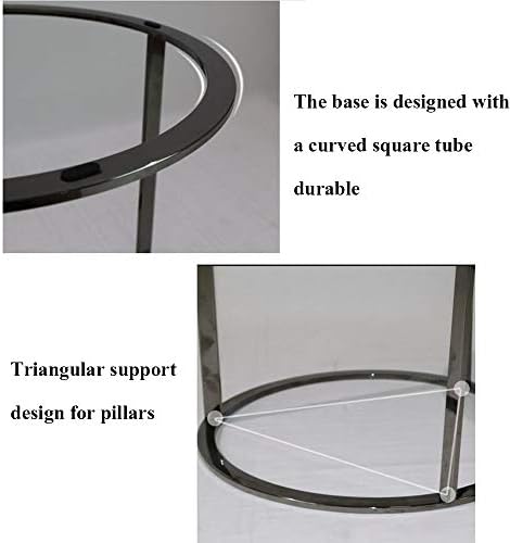 Telephone Table, Black Glass End Table Stainless Steel Frame Living Room Sofa...