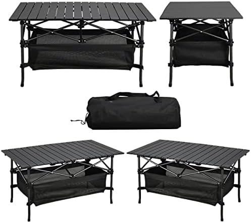 WUROMISE Lightweight Aluminum Folding Camping Table (37.13” x 21.57” x 19.69”...