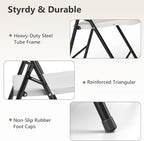 Folding Table and Chairs Set for 5, 36 Inch Foldable Plastic Table with Carry Handle & 4 White Folding Chairs, Portable Indoor Outdoor Dining Set for Party, Wedding, Picnic, Camping, Events