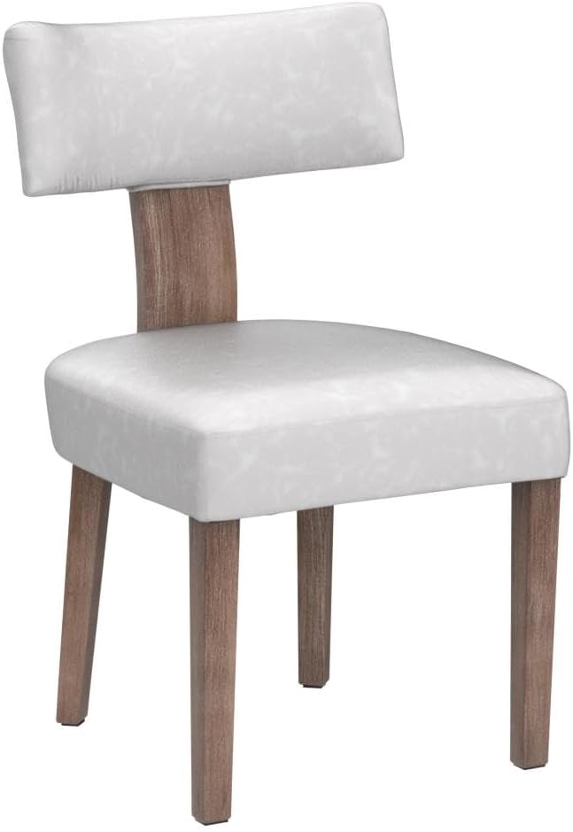 HNY Mid Century Modern Dining Chairs Set of 6, Farmhouse PU Leather Upholstered Accent Chair Curved Backrest Kitchen Chairs, with Hardwood Frame, Grey