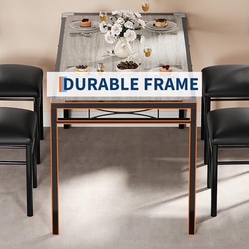 IDEALHOUSE Wood Dining Table Set for 4 with Corner Protector, Kitchen Table C...