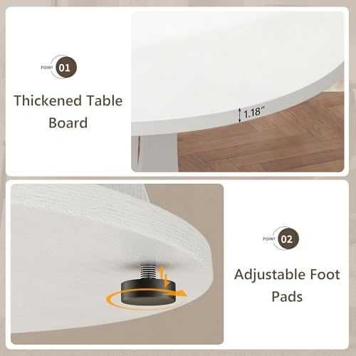 Einhomn 43-59" Extendable Round Dining Table, Kitchen Table for 4-8, Far...