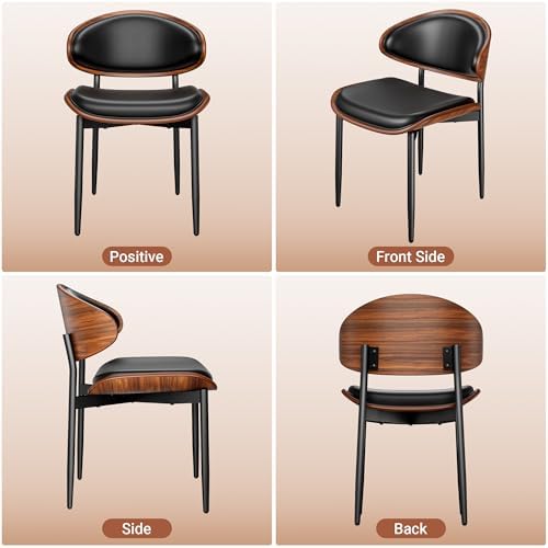 YaFiti Dining Chairs Set of 2, Mid Century Modern PU Leather Kitchen Chairs