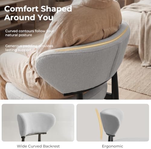 Dining Chairs Set of 4, Modern Upholstered Fabric Dining Chairs | Thick Padde...