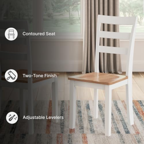 Signature Design by Ashley Dining Chairs, Set of 2, White Farmhouse