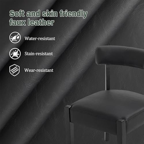 RNKSFX Black Dining Chairs Set of 8, Faux Leather Upholstered Kitchen & D...