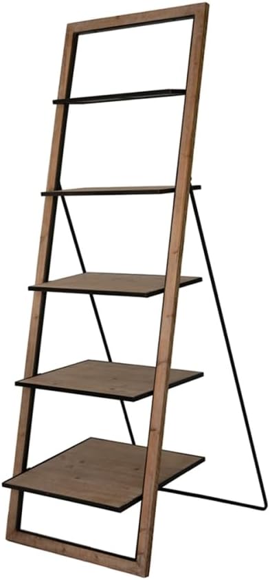 5 Tier Ladder Bookshelf, A-Frame Wooden Ladder Shelf, Freestanding Display Plant Stand for Living Room, Bedroom