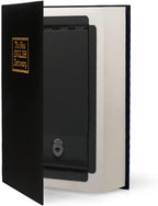 Leather Book Safe (Size 8.7"×6"×2") Real Paper Secret for Jewelry, Money and Cash, Diversion Book Safe,Hollow with Hidden,Key Lock (M, Black-Key)