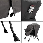 HollyHOME Lazy Chair with Foldable Ottoman, Accent Comfy Lounge Armchair and Folding Footrest Stool, Leisure Sofa Reading Chair and Footstool for Living Room, Bedroom, Dorm,Dark Grey