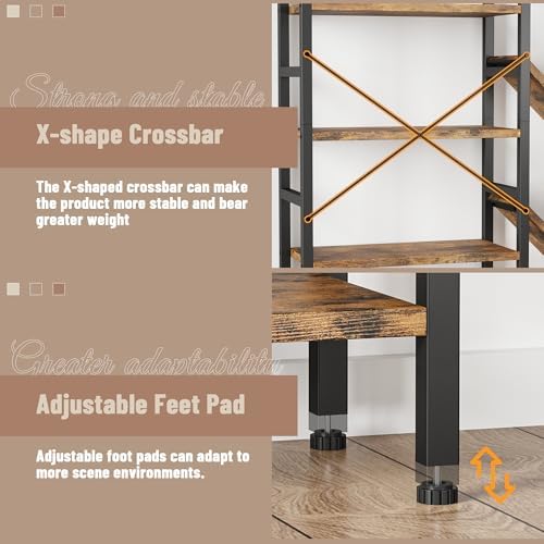 INNOD 70x70 Triple 5 Tier Book Shelf, Large Wooden Bookcase with 17 Open Disp...