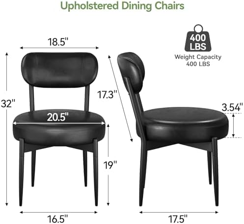 Welzona Upholstered Dining Chairs Set of 4, Dining Room Chairs with Sturdy Me...