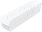 Akro-Mils 30128 Plastic Shelf Bins, Heavy Duty Storage Bins for Garage, Closet, and Drawer Organization, 18-Inch x 4-Inch x 4-Inch, Clear, 12-Pack