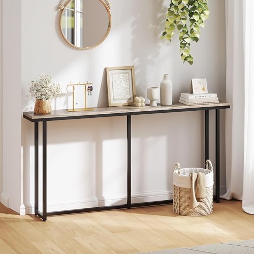 Yaheetech 63" Narrow Console Table Behind Couch & Entryway, Gray | S...