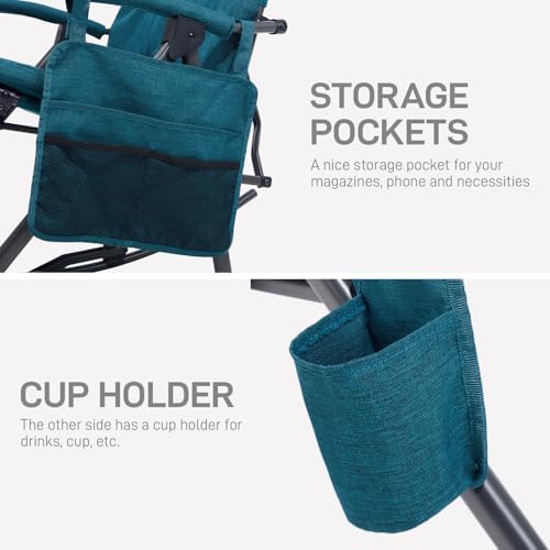 EVER ADVANCED Oversized Folding Rocking Camping Chair, Padded Portable Rocker...