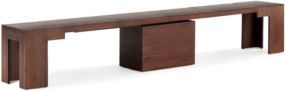 Transformer Table - Extendable Dining Bench, Solid Wood Expandable Seating 1–...