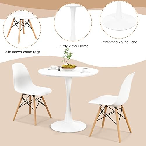 GIANTEX Round Dining Table Set for 2, 32" Kitchen Table and Chairs with ...