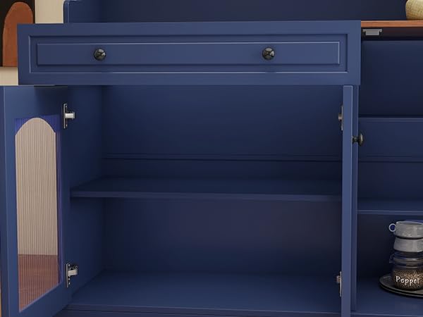 Kitchen Pantry Cabinet with Drawer Storage, 48” Modern Farmhosue Kitchen Hutc...