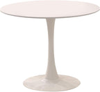 3-Pieces 31.5" Round Dining Table Set for 2, White Dining Table & Boucle Upholstered Dining Chairs Set of 2 for Kitchen Dining Room Apartment Small Space(White-Gold Leg Chair)
