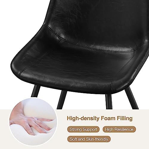 Yaheetech Dining Chairs Set of 2 Mid Century Modern Kitchen Chairs Black
