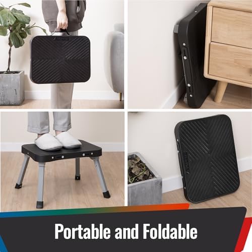 11" Folding Step Stool, Non-Slip 16x12 Large Platform, No Assembly