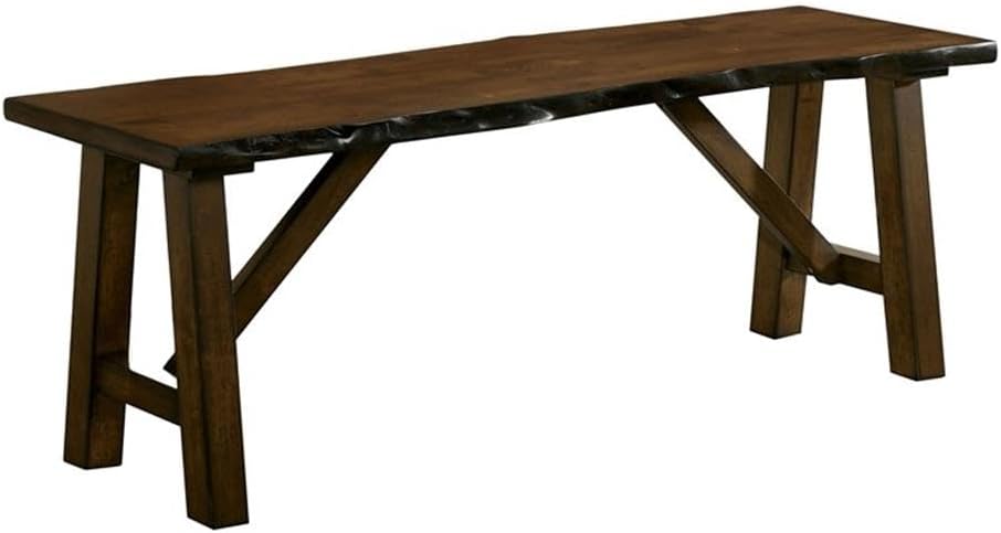 Furniture of America Drivet Rustic Wood Rectangle Dining Bench in Walnut