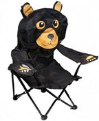 Wilcor Kids Folding Camp Chair with Cup Holder and Carry Bag - Black Bear