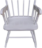 Rosebery Kids Solid para Wood and Veneers Rocker, Linen White Finish, 27.75" H x 22" W x 20" D, Durable Construction, Ready to Assemble, Children's Rocking Chair for Bedroom or Playroom