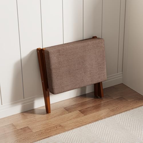 BAMBOOHOMIE Foldable Foot Stool Ottoman, Modern Foot Rest with Bamboo X Legs ...